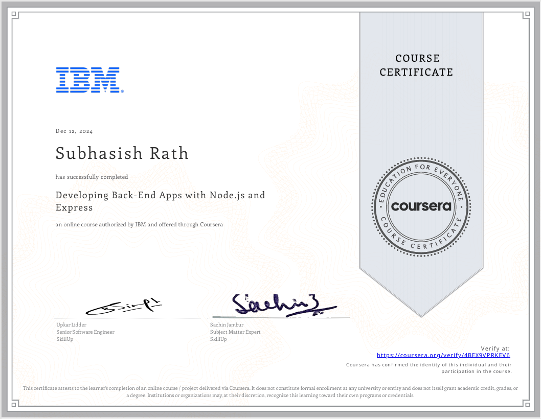 Developing Back-End Apps with Node.js and Express