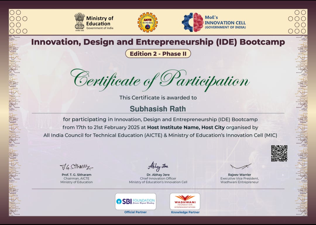 Innovation, Design and Entrepreneurship (IDE) Bootcamp